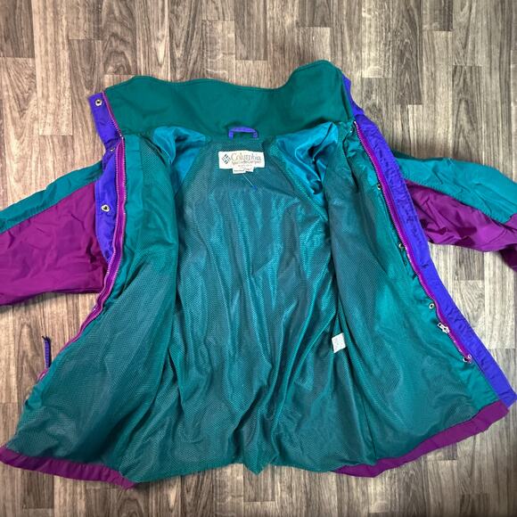 Columbia Sportswear “Double Whammy” Colorblock Nylon Rain Jacket Ladies L - Picture 6 of 7